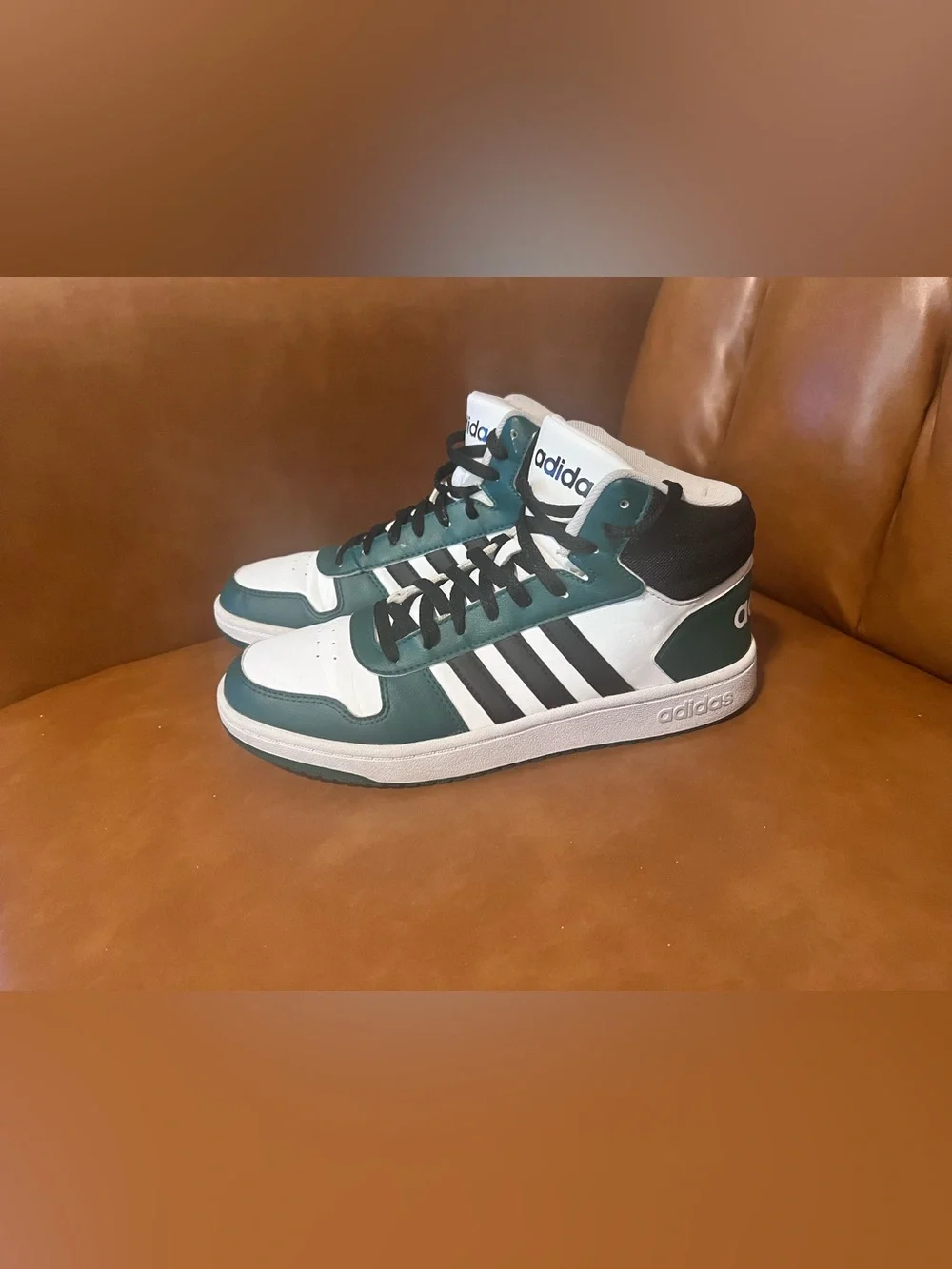Adidas Hoops 2.0 Mid 'Black Green' FW5995 Men's size 9.5